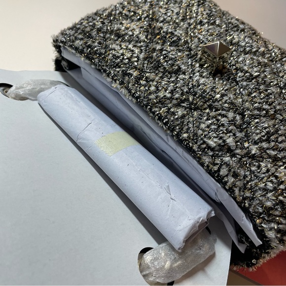 Kate Spade Flap Clasp Black and Gold Natalia Tweed Boucle Crossbody Bag Purse - Picture 10 of 10